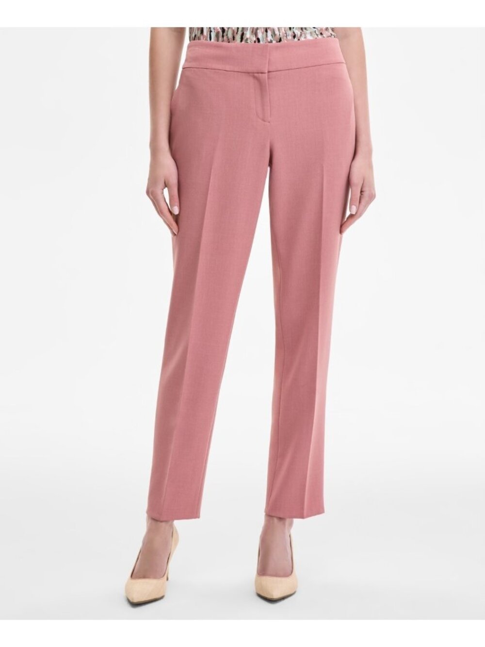 Kasper Women's Ava Straight Leg Pant Pink Tearose Petite Size 4P MSRP $79